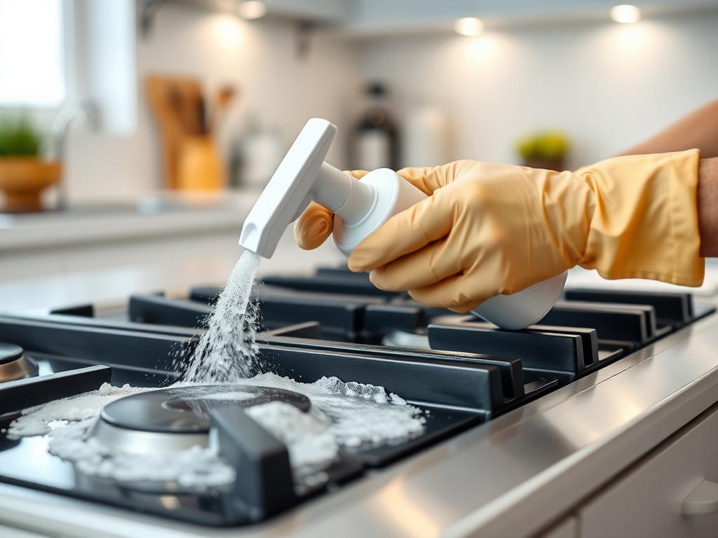 Deep cleaning of a kitchen hob